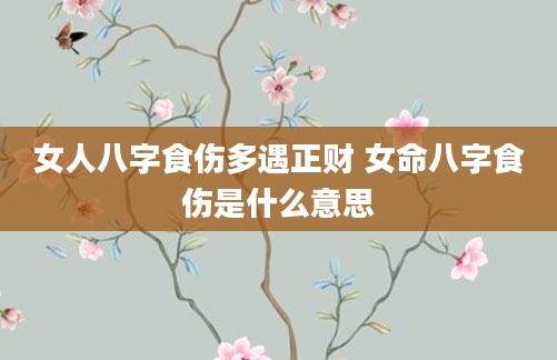 女人八字食伤多遇正财 女命八字食伤是什么意思