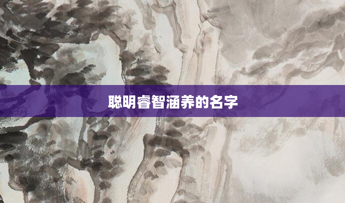 聪明睿智涵养的名字