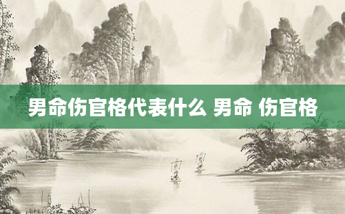 男命伤官格代表什么 男命 伤官格