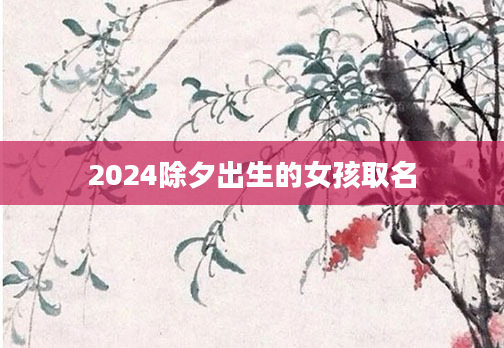 2024除夕出生的女孩取名