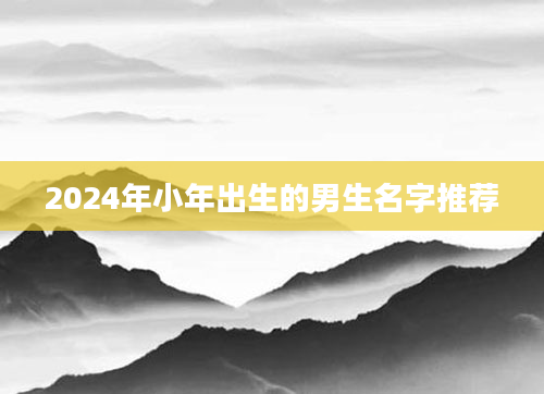 2024年小年出生的男生名字推荐