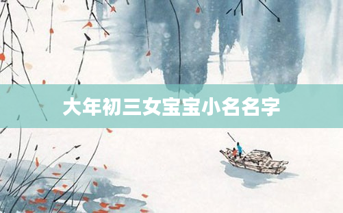 大年初三女宝宝小名名字