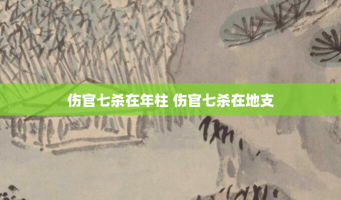 伤官七杀在年柱 伤官七杀在地支