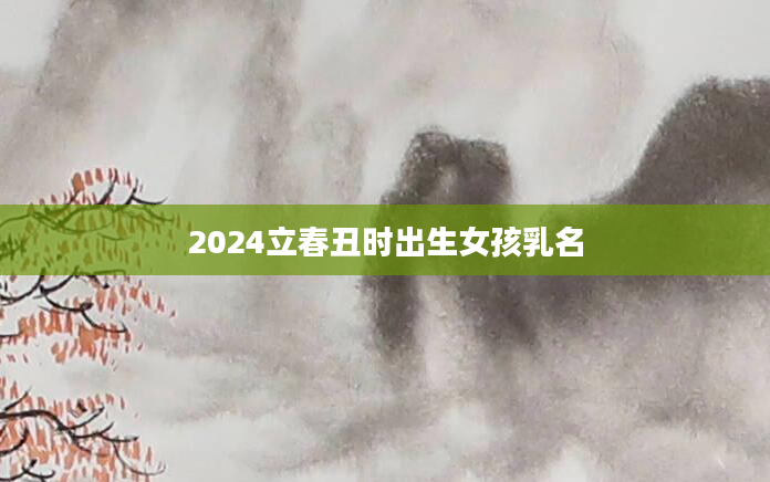 2024立春丑时出生女孩乳名