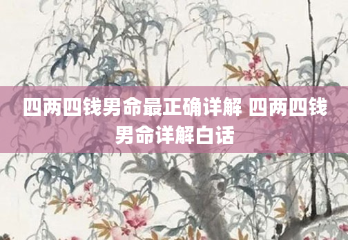 四两四钱男命最正确详解 四两四钱男命详解白话