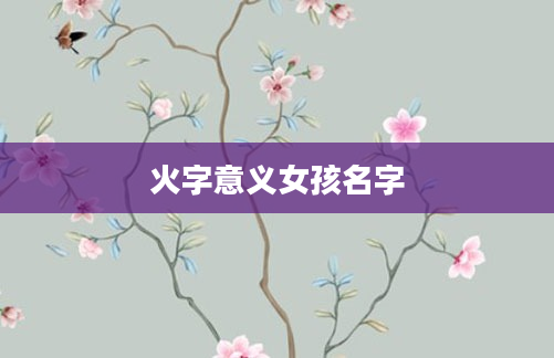 火字意义女孩名字
