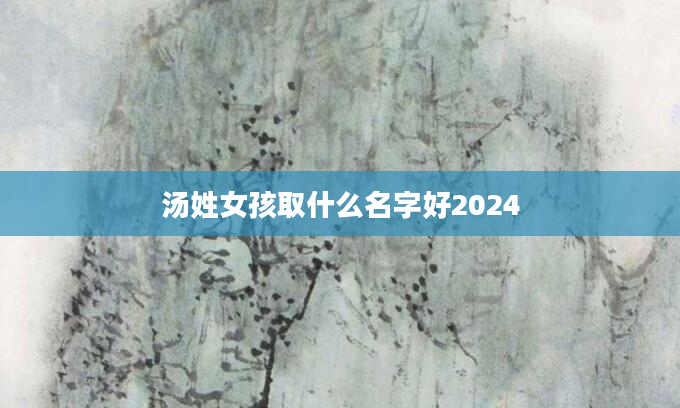 汤姓女孩取什么名字好2024