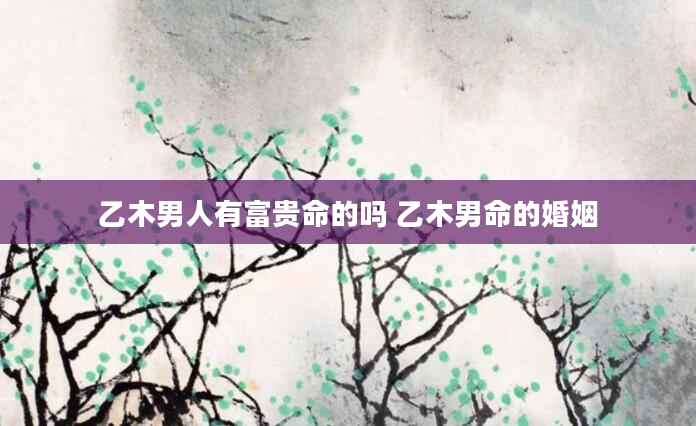 乙木男人有富贵命的吗 乙木男命的婚姻