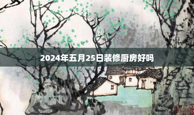 2024年五月25日装修厨房好吗