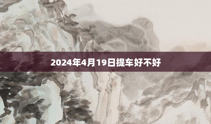 2024年4月19日提车好不好