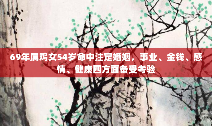 69年属鸡女54岁命中注定婚姻，事业、金钱、感情、健康四方面备受考验