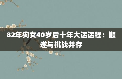 82年狗女40岁后十年大运运程：顺遂与挑战并存
