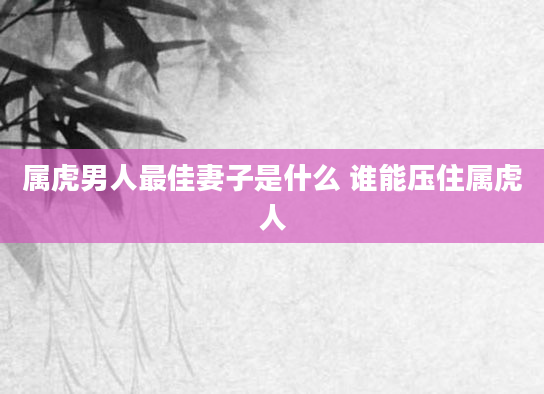 属虎男人最佳妻子是什么 谁能压住属虎人