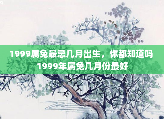 1999属兔最忌几月出生，你都知道吗 1999年属兔几月份最好