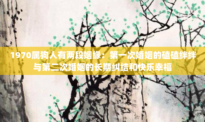 1970属狗人有两段姻缘：第一次婚姻的磕磕绊绊与第二次婚姻的长期纠结和快乐幸福