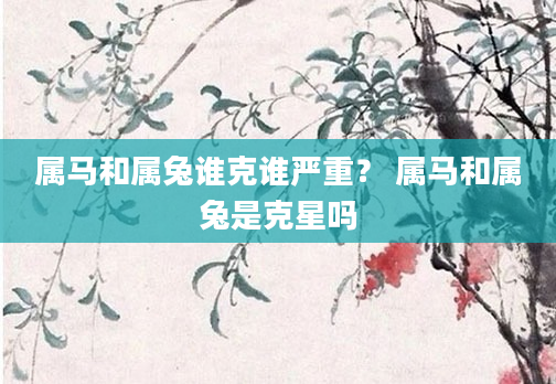 属马和属兔谁克谁严重？ 属马和属兔是克星吗