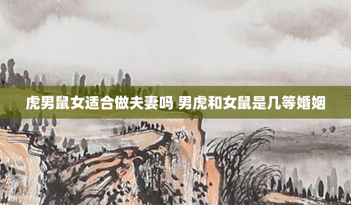 虎男鼠女适合做夫妻吗 男虎和女鼠是几等婚姻