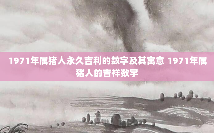 1971年属猪人永久吉利的数字及其寓意 1971年属猪人的吉祥数字