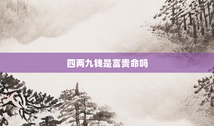 四两九钱是富贵命吗