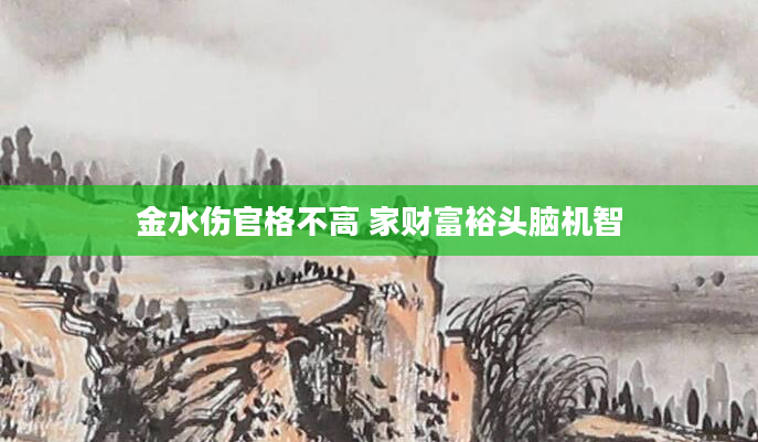 金水伤官格不高 家财富裕头脑机智