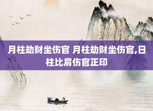 月柱劫财坐伤官 月柱劫财坐伤官,日柱比肩伤官正印