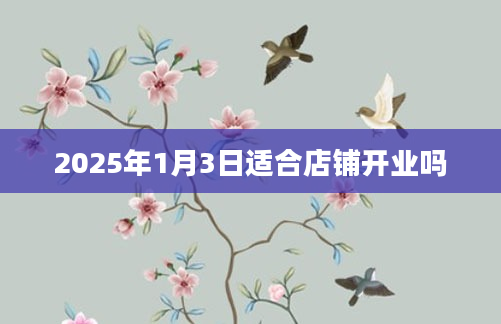 2025年1月3日适合店铺开业吗