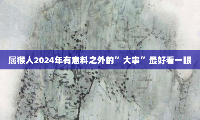 属猴人2024年有意料之外的”大事”最好看一眼