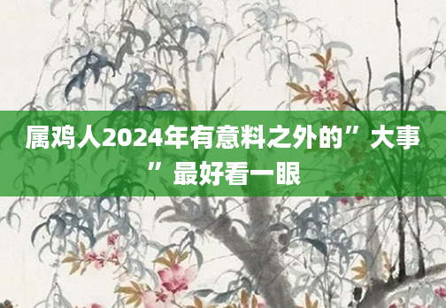 属鸡人2024年有意料之外的”大事”最好看一眼