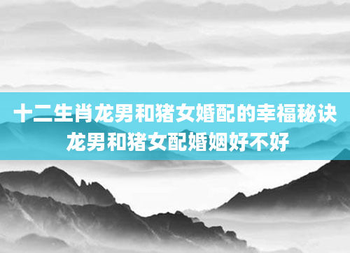 十二生肖龙男和猪女婚配的幸福秘诀 龙男和猪女配婚姻好不好