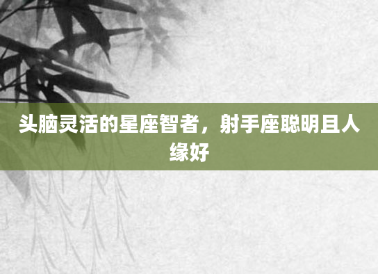 头脑灵活的星座智者，射手座聪明且人缘好
