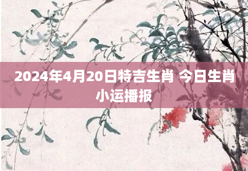 2024年4月20日特吉生肖 今日生肖小运播报