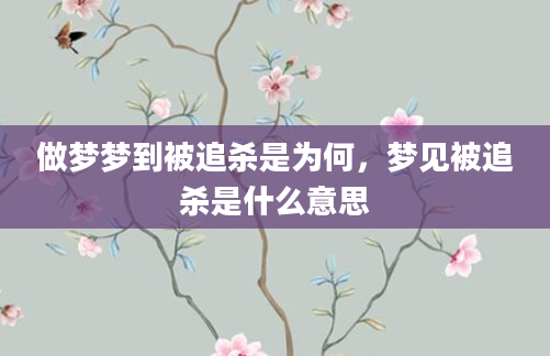做梦梦到被追杀是为何，梦见被追杀是什么意思