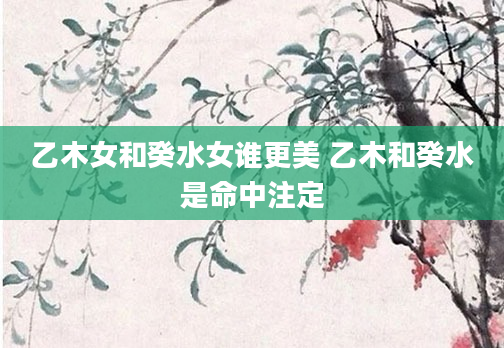 乙木女和癸水女谁更美 乙木和癸水是命中注定