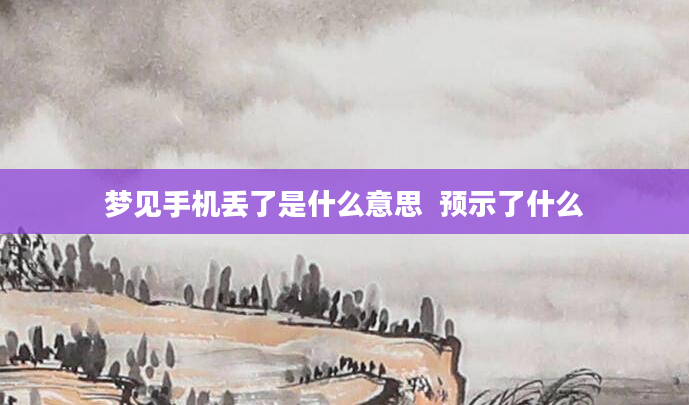 梦见手机丢了是什么意思  预示了什么