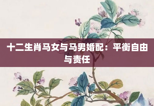 十二生肖马女与马男婚配：平衡自由与责任