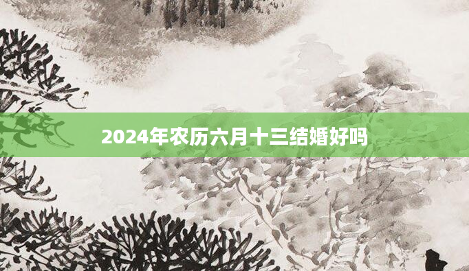 2024年农历六月十三结婚好吗