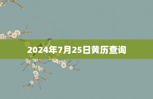 2024年7月25日黄历查询