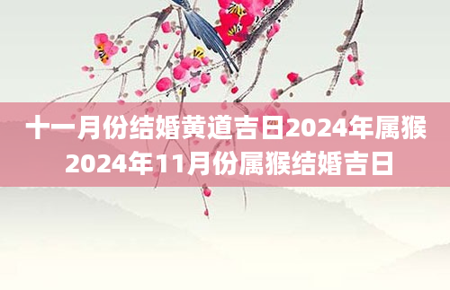 十一月份结婚黄道吉日2024年属猴 2024年11月份属猴结婚吉日