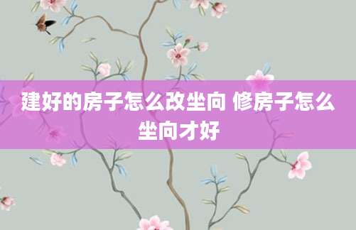 建好的房子怎么改坐向 修房子怎么坐向才好