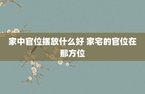 家中官位摆放什么好 家宅的官位在那方位
