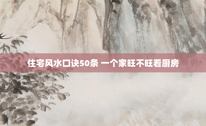 住宅风水口诀50条 一个家旺不旺看厨房