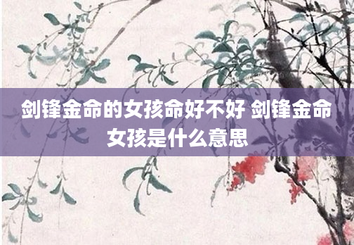 剑锋金命的女孩命好不好 剑锋金命女孩是什么意思