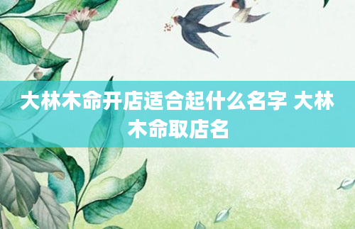 大林木命开店适合起什么名字 大林木命取店名