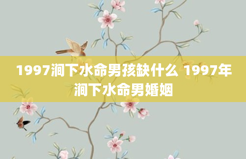 1997涧下水命男孩缺什么 1997年涧下水命男婚姻