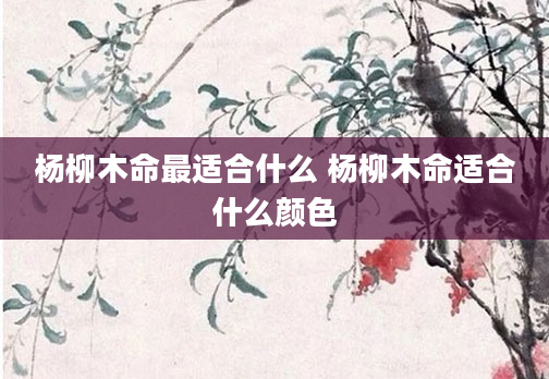 杨柳木命最适合什么 杨柳木命适合什么颜色