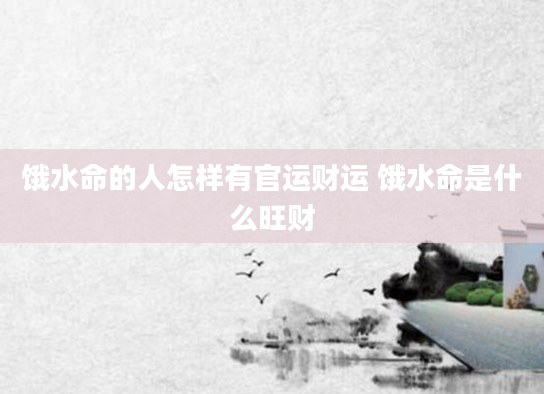 饿水命的人怎样有官运财运 饿水命是什么旺财