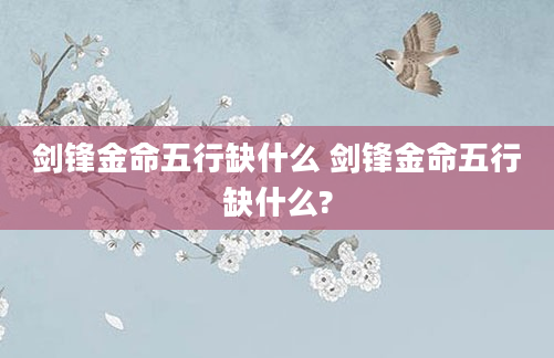 剑锋金命五行缺什么 剑锋金命五行缺什么?