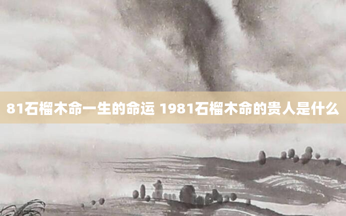 81石榴木命一生的命运 1981石榴木命的贵人是什么