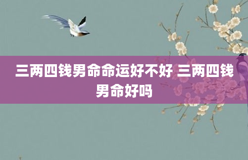 三两四钱男命命运好不好 三两四钱男命好吗