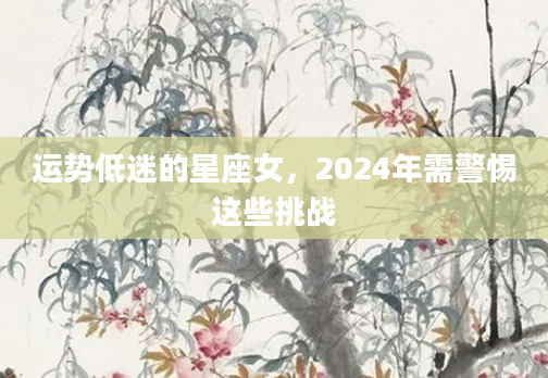 运势低迷的星座女，2024年需警惕这些挑战